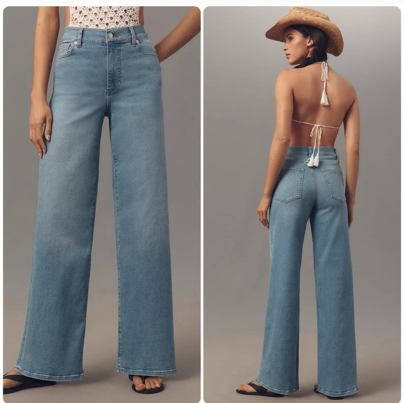 FRAME Le Slim Palazzo High Waist Wide Leg Jean in Integrity Wash Women's Size 29 - Picture 2 of 11